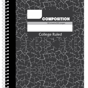 Black Marble Cover Spiral Notebook, 200 Pages, 100 Sheets